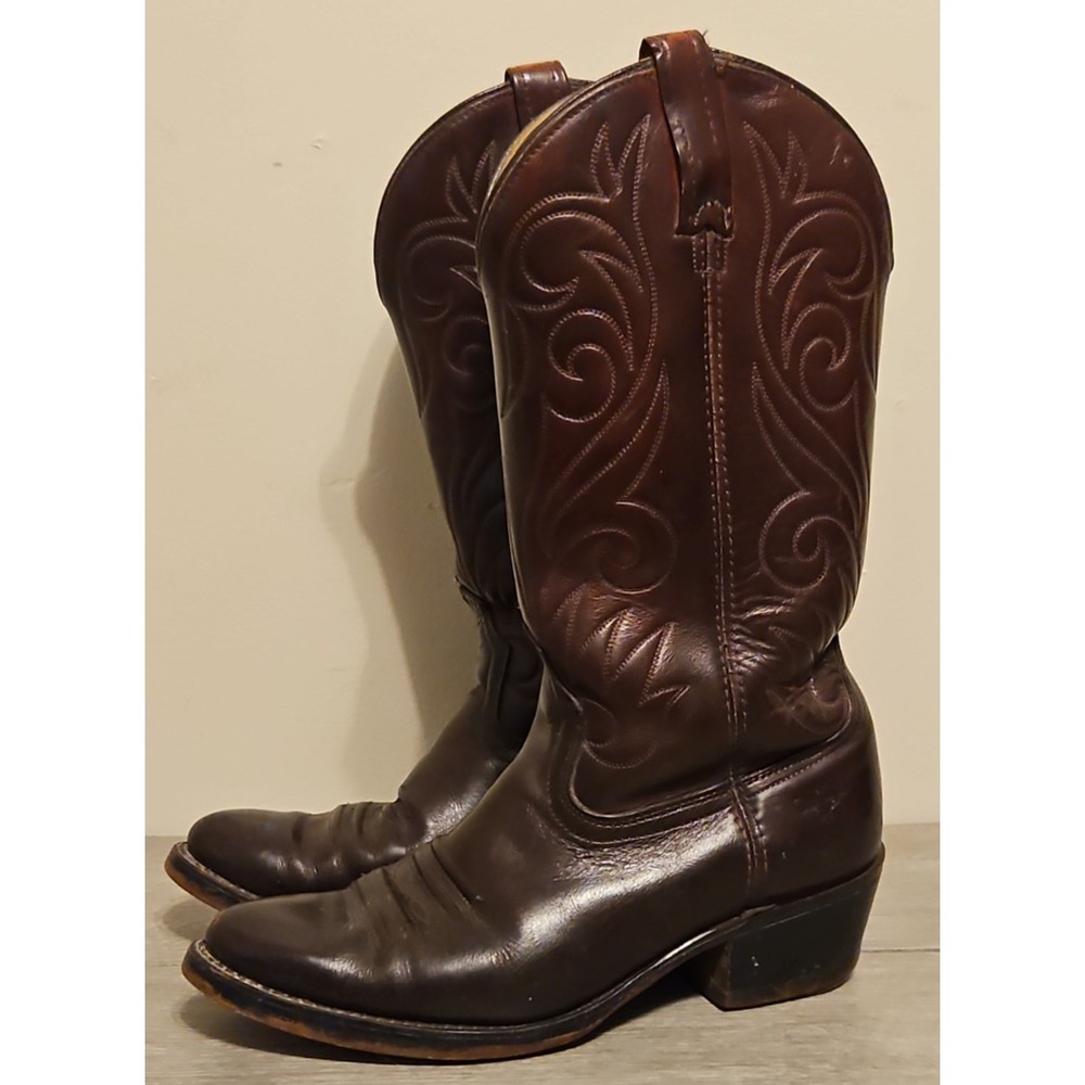 Dingo 7732 Vintage Brown Leather Western Cowboy Boots Men's Size 18.5 D Pull Up